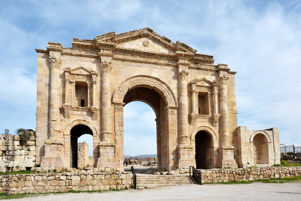Arch of Hadrian, triumphal arch, city Jerash, Jordan