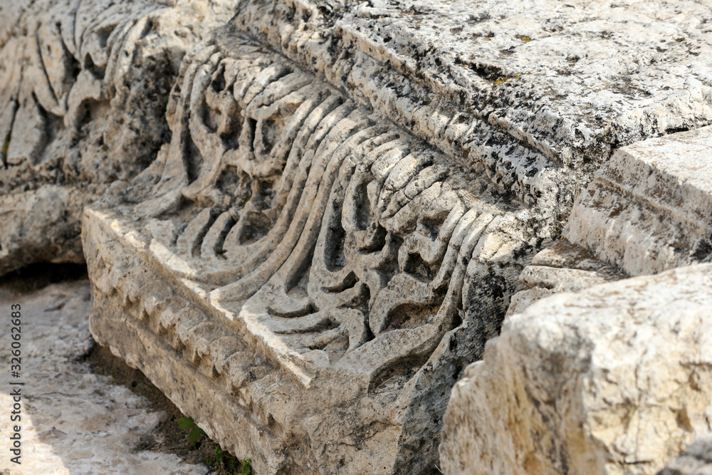 Details of ruined city of Jerash, Jordan