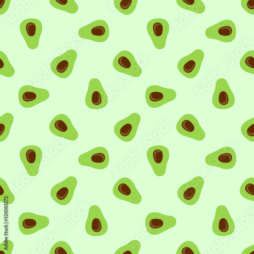 Vector seamless pattern with avocados; simple background for fabric, wallpaper, textile, web design.