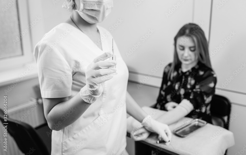 Naklejka premium Blood specimen in a woman at hospital
