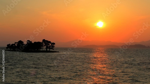 Sunset at Lake Shinji in Matsue City, Shimane Prefecture, Japan