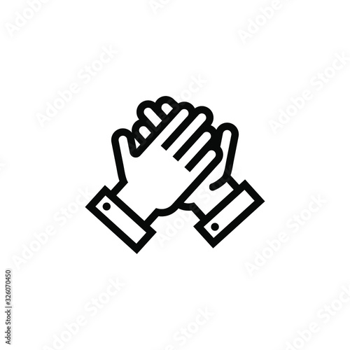 two hands crossed symbolized unity teamwork high five and arm wrestling business illustration