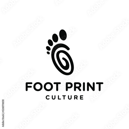 human foot print logo icon in hawaii culture ethnic style for feet care vector