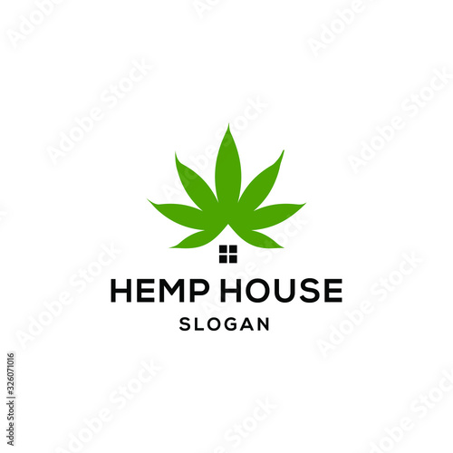 cannabis marijuana hemp leaf farm cultivation logo design icon vector template
