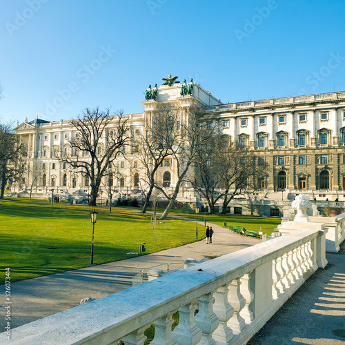 Vienna, Austria - January 22, 2020: . View of Neue Burg, new castle of Hofburg Palace