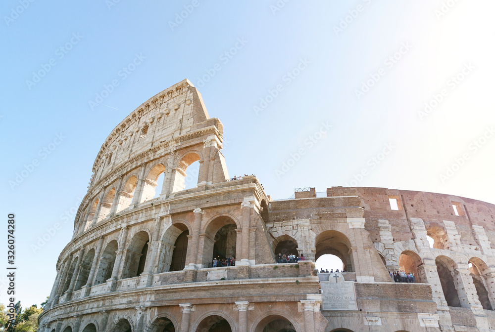 Colosseum in Rome, Italy. Travel In Europe, Ancient Architecture. Date: October of 2017. 