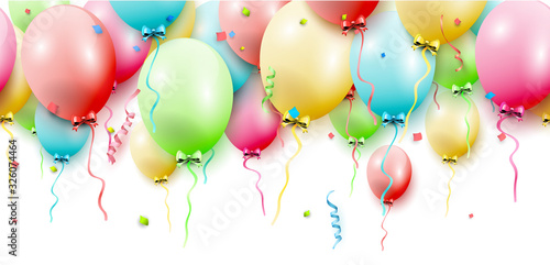 Birthday balloons seamless border