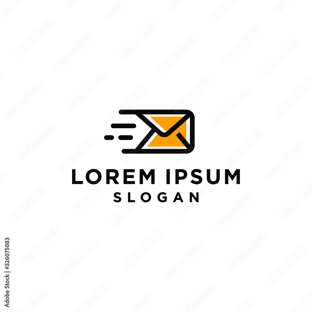 Box mail fast delivery of cargoes and trucking, logo template. Cargo transportation and delivery of goods, vector design. Urgent transportation of goods and purchases in internet online, illustration Box mail fast delivery of cargoes and trucking, logo template. Cargo transportation and delivery of goods, vector design. Urgent transportation of goods and purchases in internet online, illustration