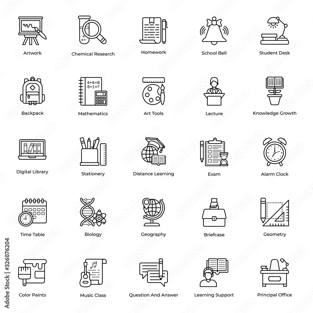Global Education Line Icons Pack Global Education Line Icons Pack