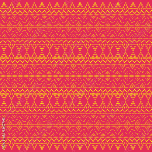 Seamless geometric ornamental pattern background. seamless traditional textile bandhani sari border. creative seamless indian bandhani textures border design