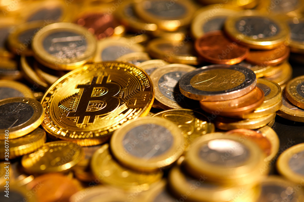 golden bitcoin, conceptual image for crypto currency golden bitcoin, conceptual image for crypto currency
