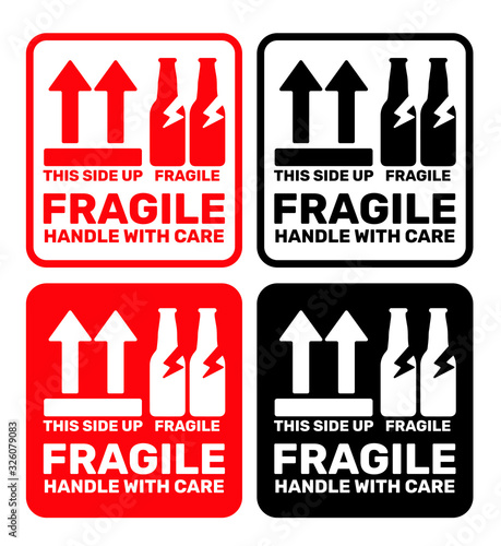 Fragile Handle with Care Sticker or label Collection.