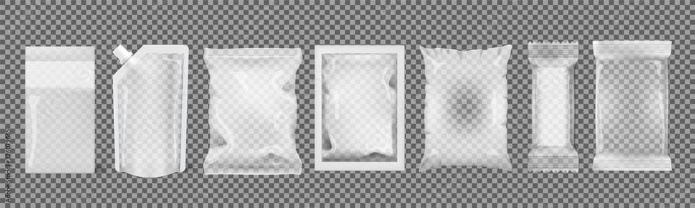Plastic Empty Shell Sample Big Set Of Transparent Empty Plastic Packaging เวกเตอร์สต็อก | Adobe Stock