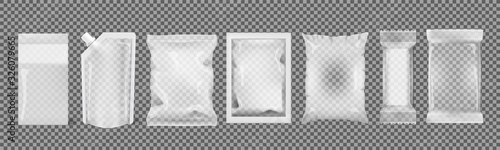 Big Set Of Transparent Empty Plastic Packaging