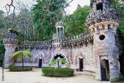 Guardians portal, one of the entrances to the Initiation well of Quinta da Regaleira in Sintra, Portugal. photo