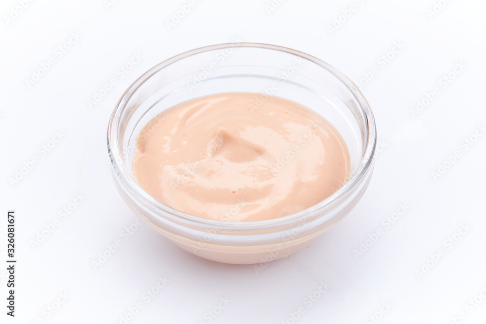 rose sauce on the white rose sauce on the white