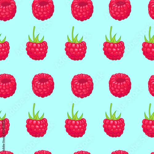 Vector pattern with summer  raspberry