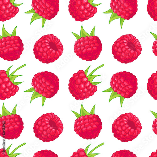 Vector pattern with summer raspberry