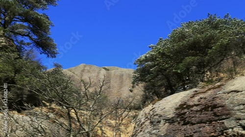 Huangshan  (Yellow Mountain) national park with a blue sky background, Anhui Porvince, China. photo