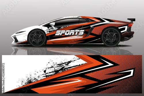 Sports car wrapping decal design