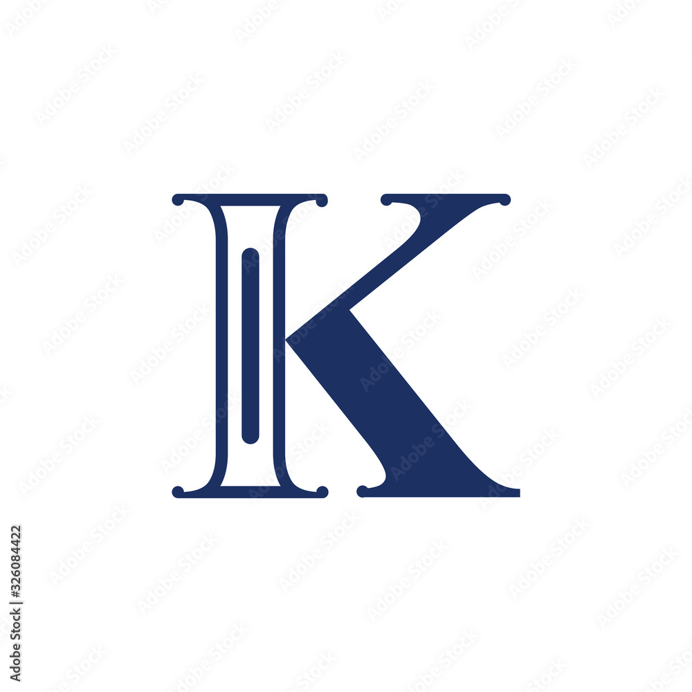 Initial K with pillar for Logo design template Initial K with pillar for Logo design template