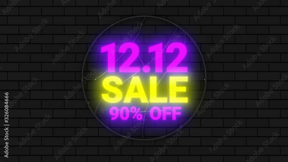 12.12 Online Shopping sale neon sign on dark background. Global shopping world day. 12.12 Online Shopping sale neon sign on dark background. Global shopping world day.