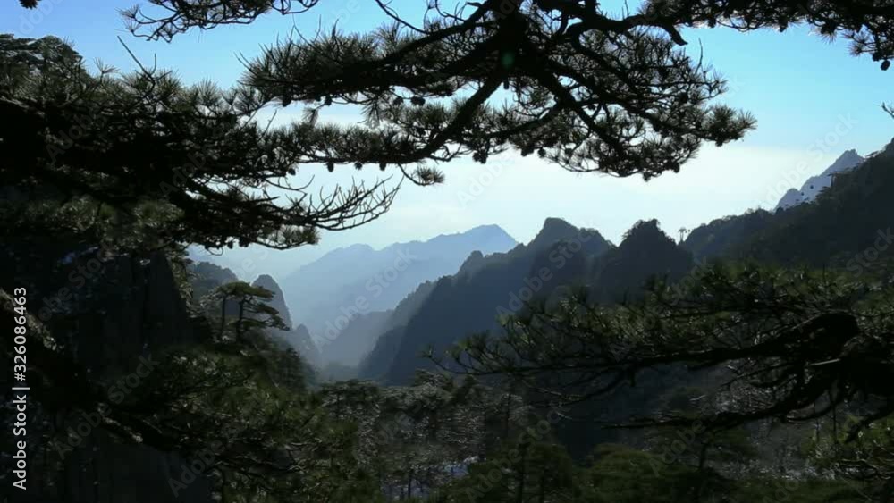Huangshan (Yellow Mountain) national park with a blue sky background, Anhui Porvince, China. Huangshan (Yellow Mountain) national park with a blue sky background, Anhui Porvince, China.