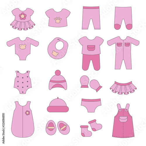 Set of cute clothes for baby girl