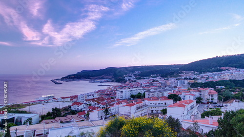 Twilight after sunset in Sesimbra, Portugal timelapse © neiezhmakov