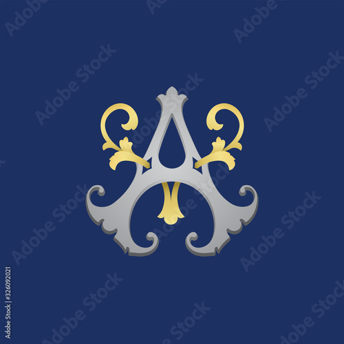 Classy Gold Letter A and V Logo Icon . Initial Letter A and V Design Vector Luxury Gold Color.