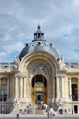 Entrance doors (fenced) of Petit Palais (Small Palace) in Paris center, France © Ikars Kublins