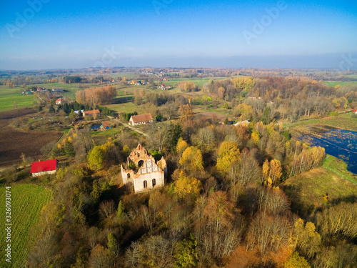Ruins of cross shaped Luthe...