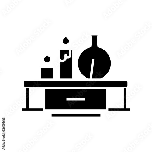 Aromatheraphy black icon, concept illustration, vector flat symbol, glyph sign.