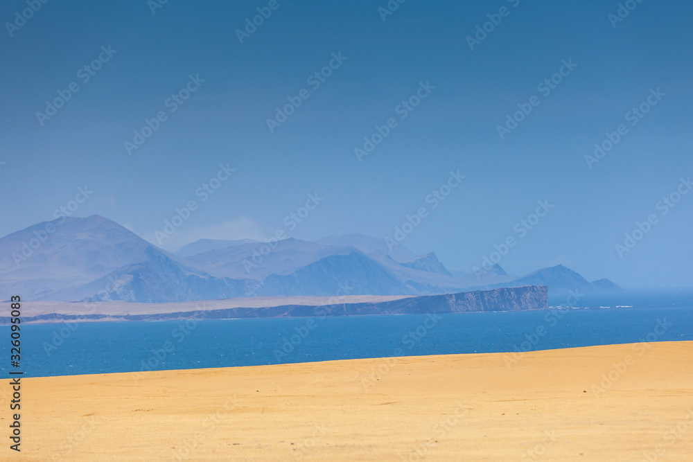 Paracas Desert Ocean View, National Reserve, Sunny Day.