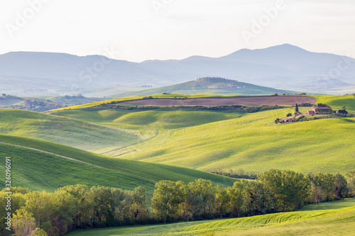 Hills and valleys in a rural Italian landscape