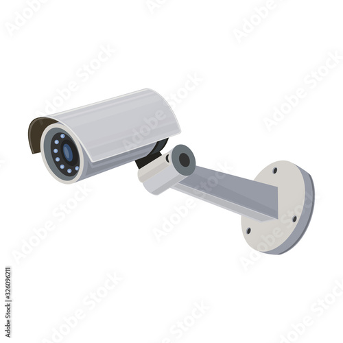 Security camera, icon. Symbols for the video surveillance service. Vector Illustration.