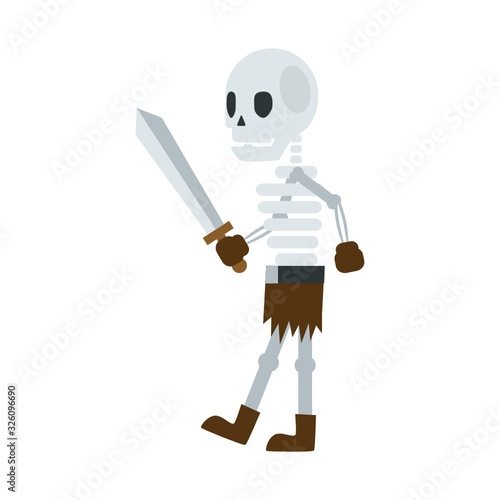 skeleton warrior hold a sword