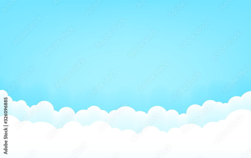 Naklejka Vector cartoon style background with cute clouds