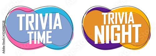 Set Trivia banners design template, vector illustration