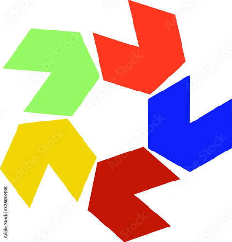 abstract shape icon design on white background