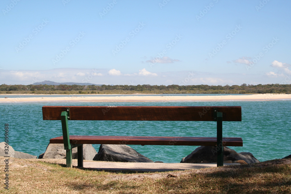 bench on the shore