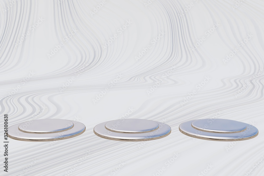 Fototapeta premium Round stage podium isolated on white background. illustration.