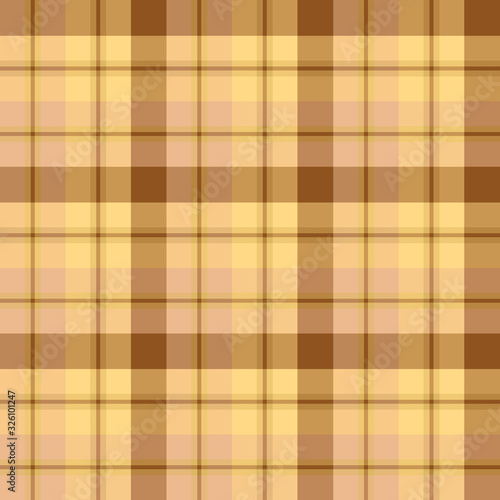 Seamless pattern in fine autumn brown and yellow colors for plaid, fabric, textile, clothes, tablecloth and other things. Vector image.