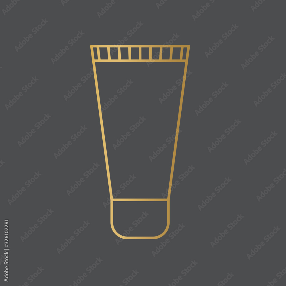 golden cream cosmetic tube icon- vector illustration golden cream cosmetic tube icon- vector illustration