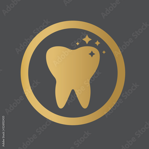 golden tooth icon- vector illustration