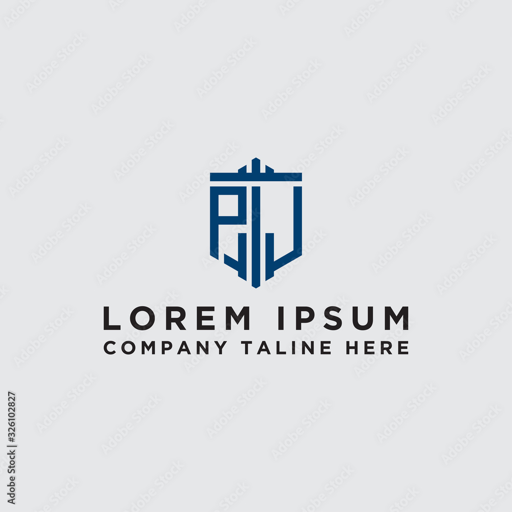 Fototapeta premium Inspiring company logo design from the initial letters of the PJ logo icon. -Vectors