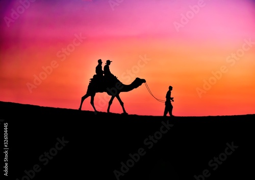 silhouette of a rider on horse