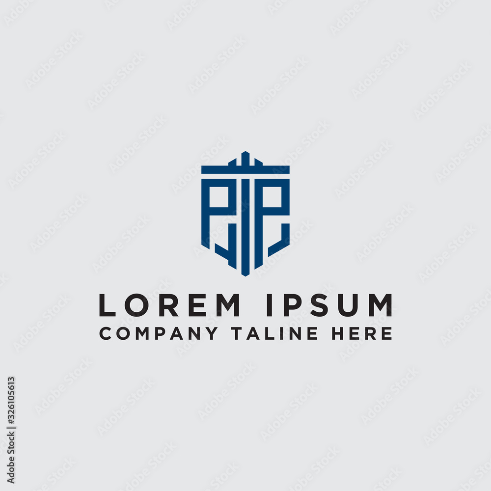 Fototapeta premium Inspiring company logo design from the initial letters of the PP logo icon. -Vectors
