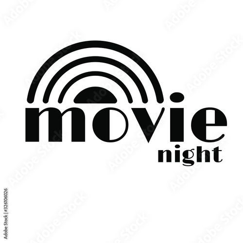 movie night text on white background