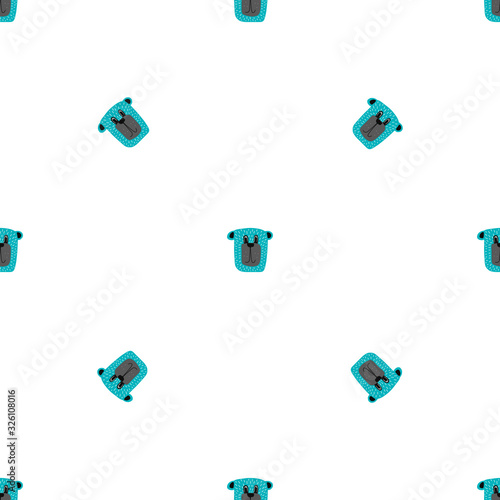 seamless teddy bear pattern vector hand drawn illustration cartoon style.bear faces on white background.suitable for postcards,children s clothing,fabric design, stickers,posters,mugs or t-shirts.